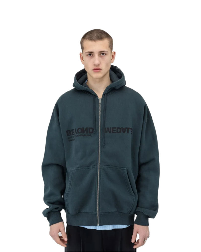 Beyond Medals Reverse Logo Zip Hoodie Dark Blue