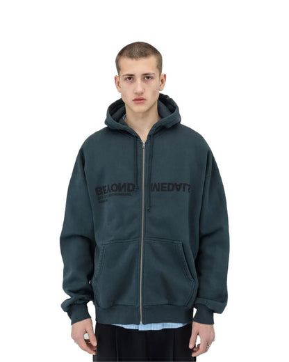 Beyond Medals Reverse Logo Zip Hoodie Dark Blue