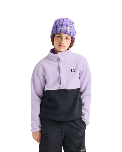 Burton Kids' Cinder Fleece Anorak Moondust Purple/True Black 2027