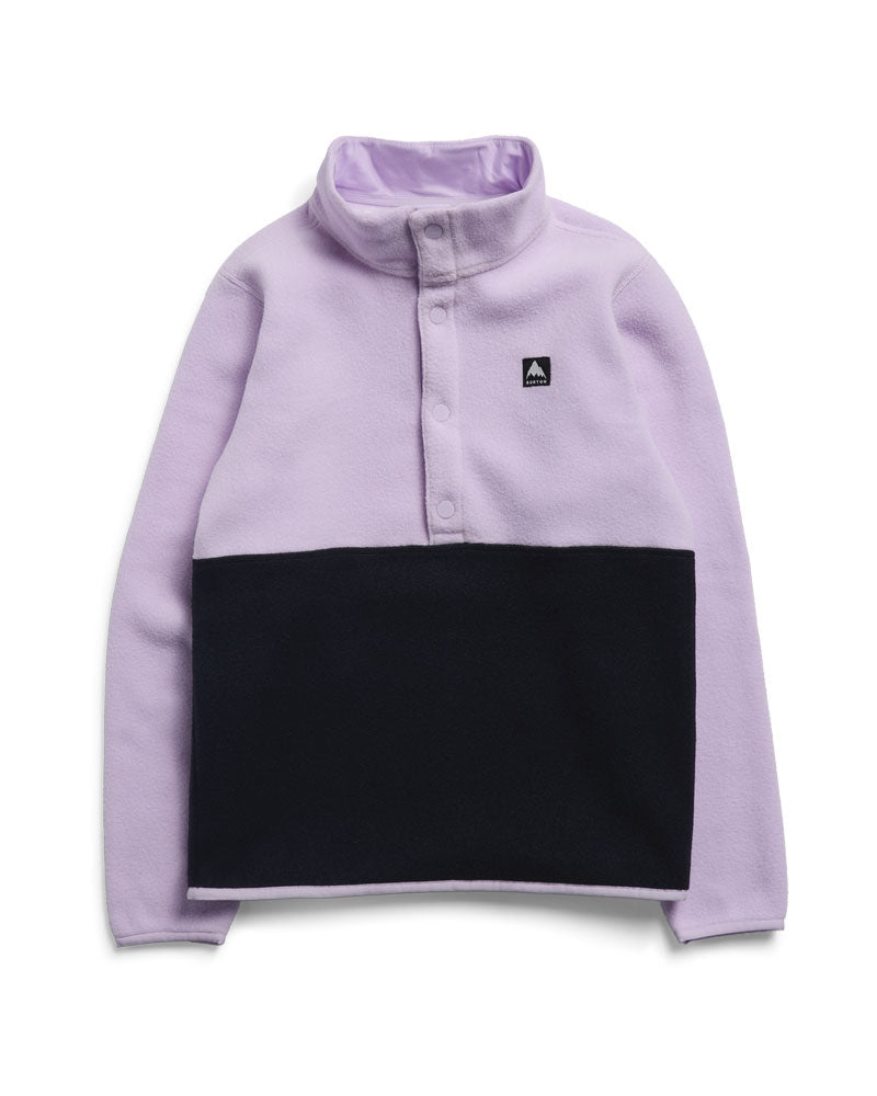 Burton Kids' Cinder Fleece Anorak Moondust Purple/True Black 2027