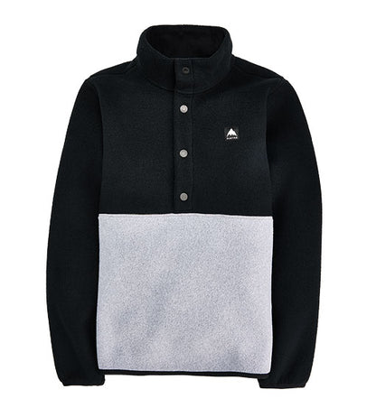 Burton Kids' Cinder Fleece Anorak True Black/Gray Heather 2026