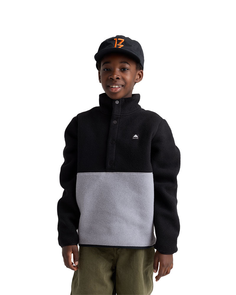 Burton Kids' Cinder Fleece Anorak True Black/Gray Heather 2027