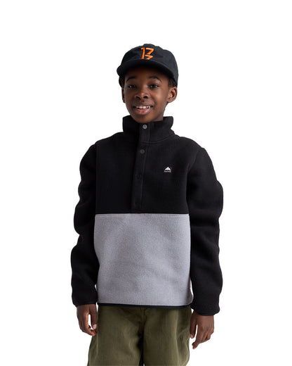 Burton Kids' Cinder Fleece Anorak True Black/Gray Heather 2027