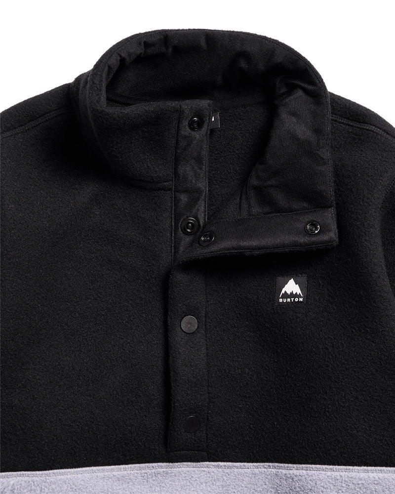 Burton Kids' Cinder Fleece Anorak True Black/Gray Heather 2027