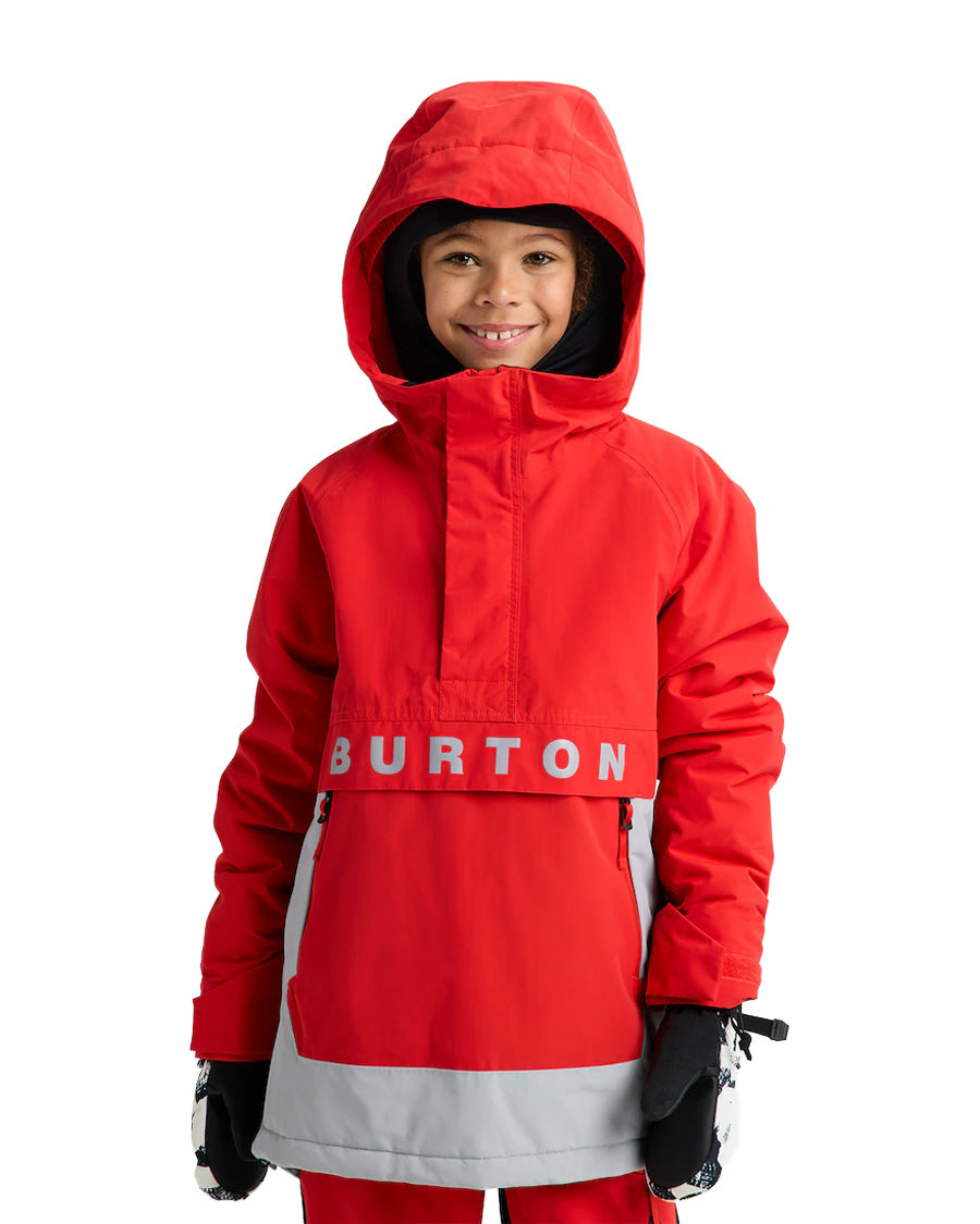 Burton Kids' Frostner 2L Anorak Jacket Flame Scarlet/Silver Sconce 2026