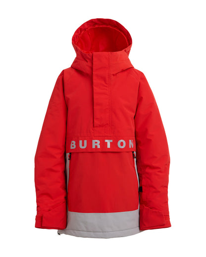 Burton Kids' Frostner 2L Anorak Jacket Flame Scarlet/Silver Sconce 2026