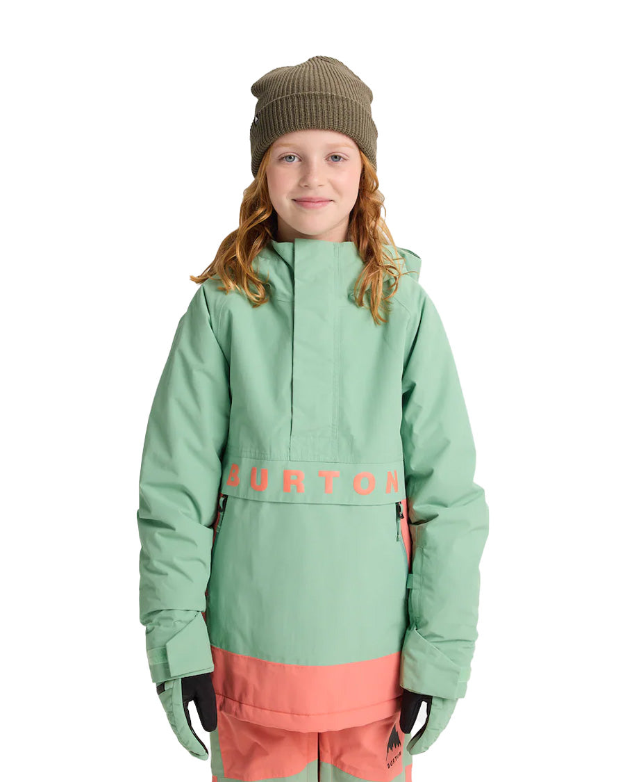 Burton Kids' Frostner 2L Anorak Jacket Soft Sage/Peach Echo 2026