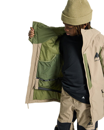 Burton Kids' Hillslope 2L Jacket Summit Taupe/Forest Moss 2026