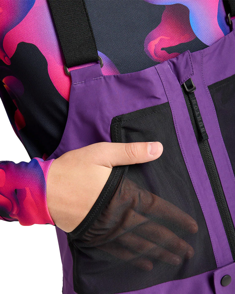 Burton Kids' Outbeam 3L Bib Pants Imperial Purple/True Black 2026