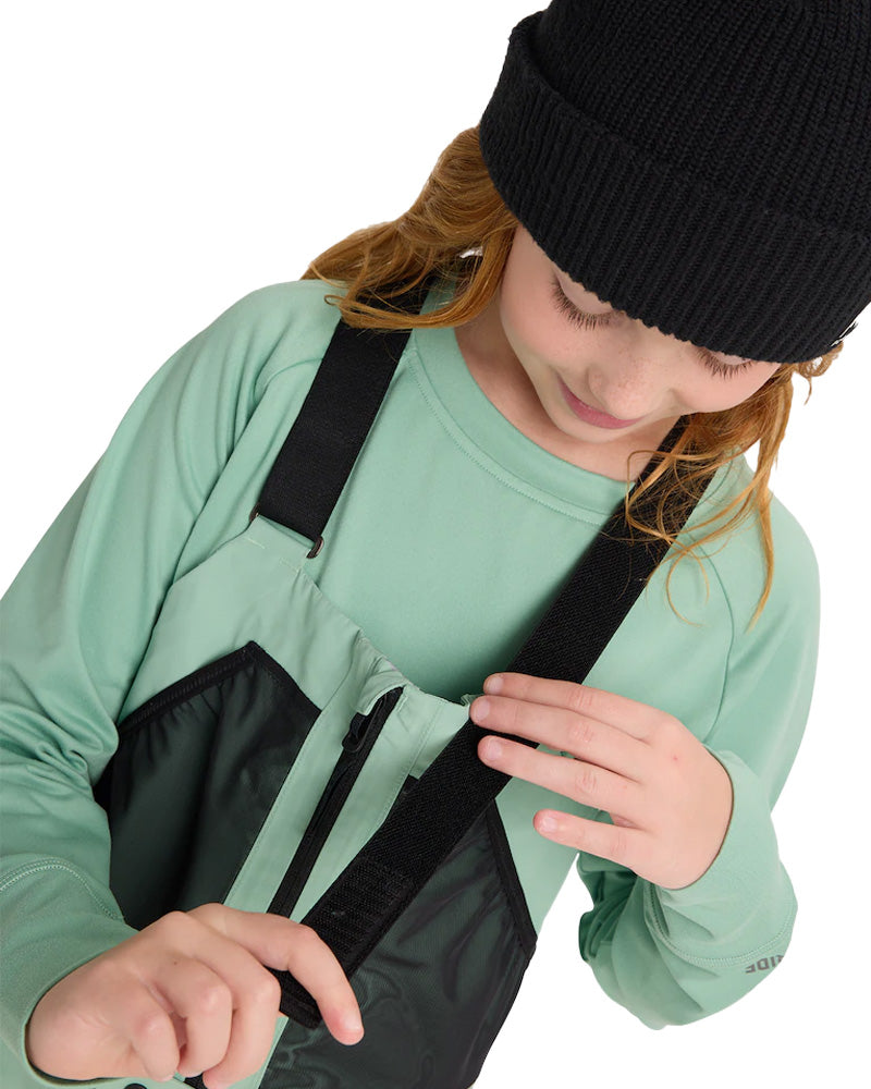Burton Kids' Outbeam 3L Bib Pants Soft Sage / True Black 2026