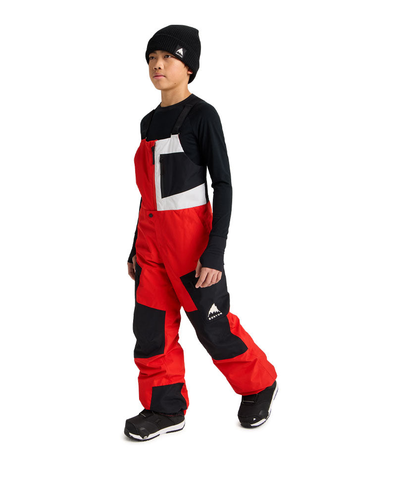 Burton Kids' Powline GORE-TEX 2L Bib Pants Flame Scarlet / True Black 2026