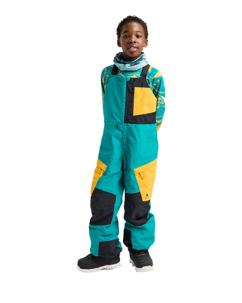 Burton Kids' Powline Gore-Tex Bib Pants Pacific Teal/Goldenrod/True Black 2027