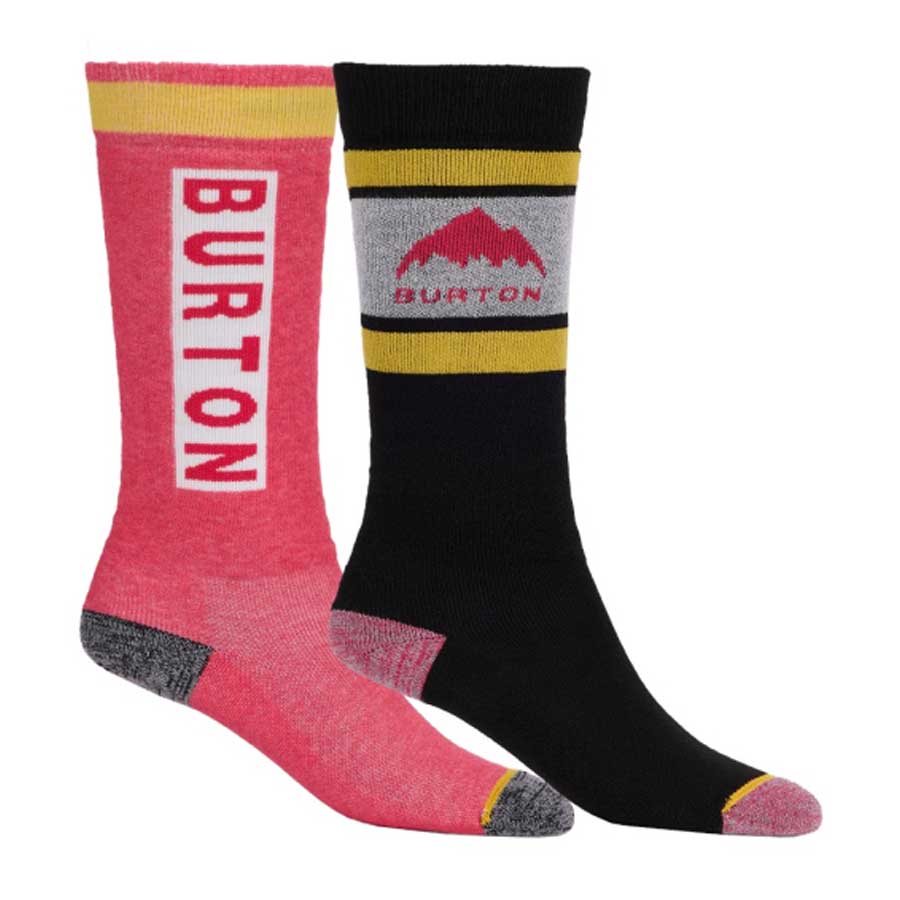 Burton Kids' Weekend Midweight Socks 2-Pack Azalea Pink 2027
