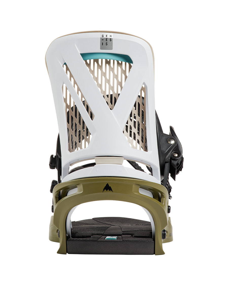 Burton Men's Genesis Re:Flex Snowboard Bindings White/Dried Moss 2027