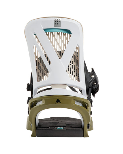 Burton Men's Genesis Re:Flex Snowboard Bindings White/Dried Moss 2027