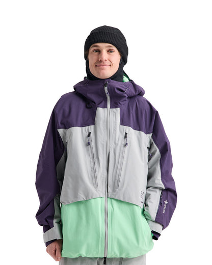 Burton Men's [ak] Swash Synthetic Insulated Gore-Tex 2L Jacket Nightshade Purple/Apparition Gray/Green Voltage 2027