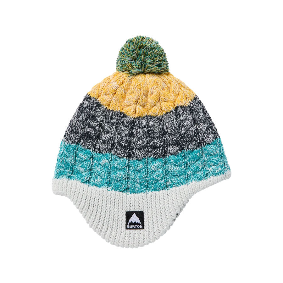Burton Toddlers' Fleece-Lined Earflap Beanie Goldenrod/True Black/Pacific Teal 2027