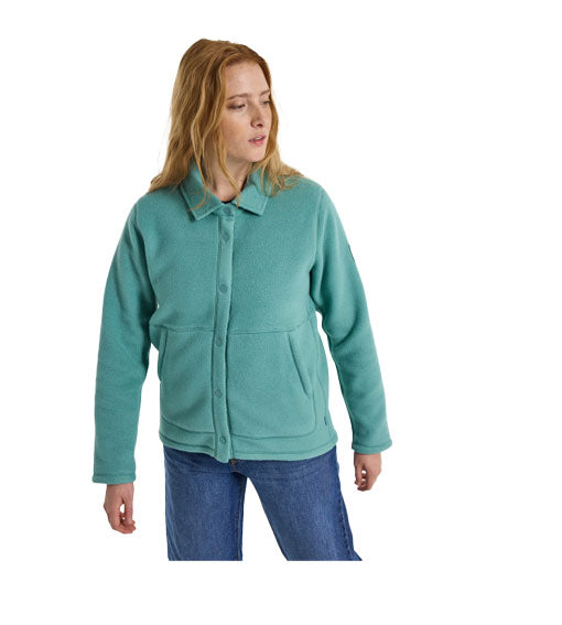 Burton Women's Cinder Fleece Snap Shirt Rock Lichen 2024