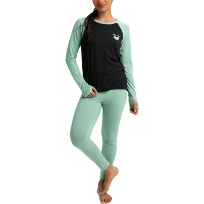 Burton Women's Roadie Base Layer Tech T-Shirt True Black/Soft Sage 2026