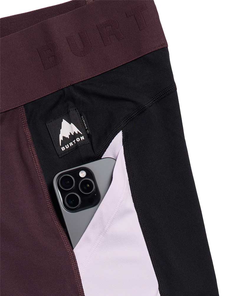 Burton Women's Syn Mwt Base Layer Pnts T.Blk /Bear Hug Brn /Moondst Prpl 2027