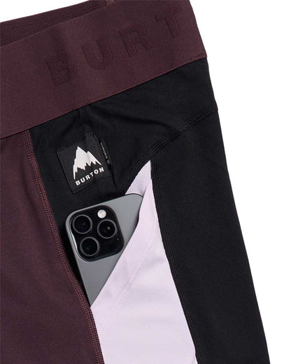 Burton Women's Syn Mwt Base Layer Pnts T.Blk /Bear Hug Brn /Moondst Prpl 2027