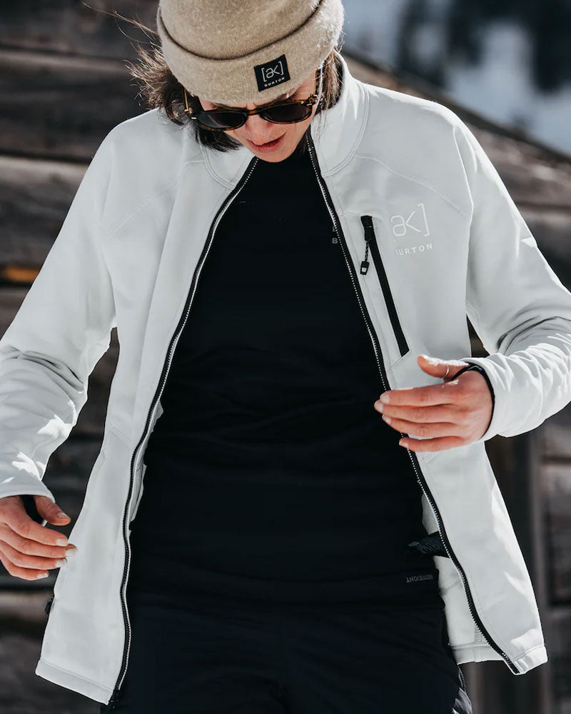 Burton Women's [ak] Baker Fleece Stretch Full-Zip Gray Cloud 2026