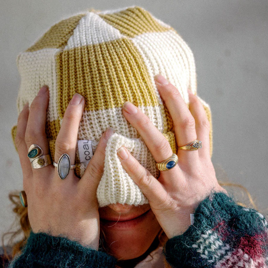 Coal Frena Baggy Beanie Khaki Check 2026