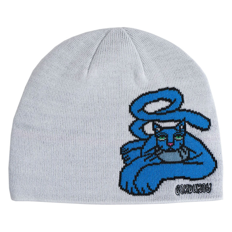 Corduroy Blue Cat By Jamie Lynn Beanie White 2027