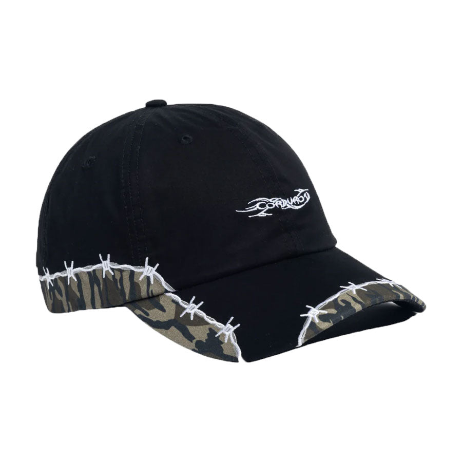 Corduroy Camo Strapback Cap Black