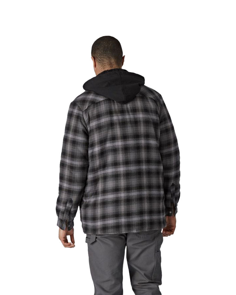 Dickies Fleece Hooded Flannel Shirt Jacket - Charcoal