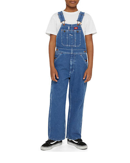 Dickies Kids' Denim Bib Overall Stonewashed Indigo Blue