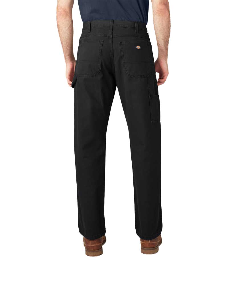 Dickies Men's Relaxed Fit HW Duck Carpenter Pants Rinsed Black
