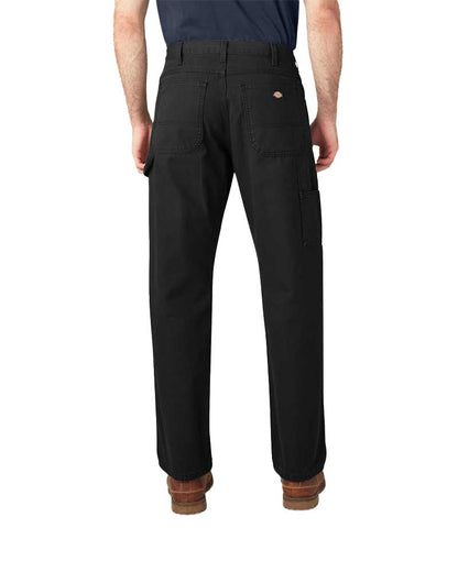 Dickies Men's Relaxed Fit HW Duck Carpenter Pants Rinsed Black