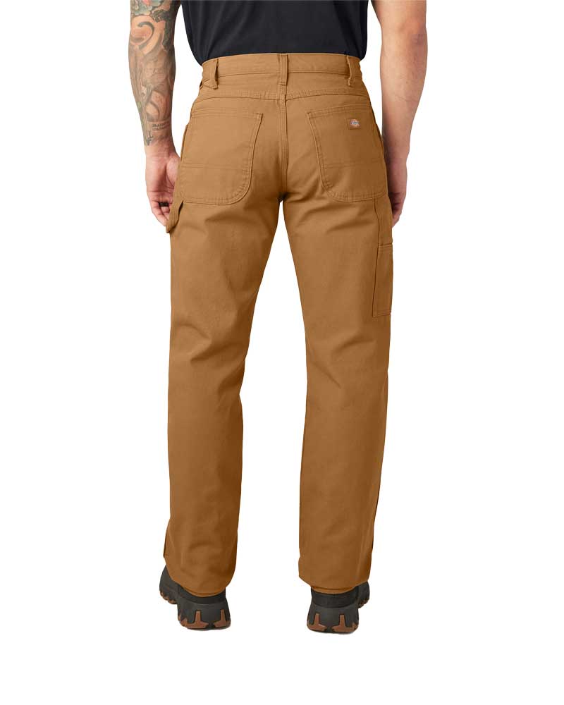Dickies Men's Relaxed Fit HW Duck Carpenter Pants Rinsed Brown Duck