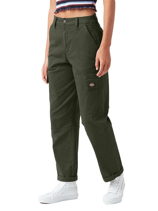 Dickies Women's Cropped Cargo Pant Olive Green – The Source Snowboard &  Skate