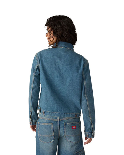 Dickies Women's Denim Painter Jacket Khaki Tinted Blue