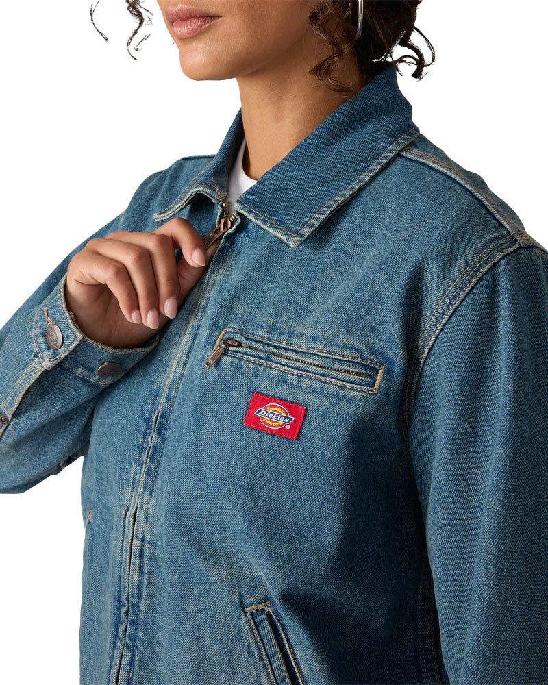 Dickies Women's Denim Painter Jacket Khaki Tinted Blue