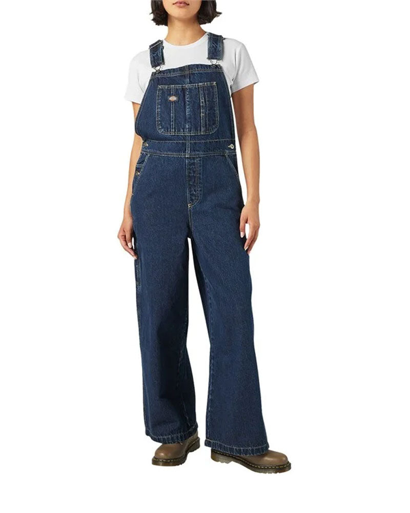 Dickies Women's Mechanic Loose Fit Bib Overall Dark Indigo
