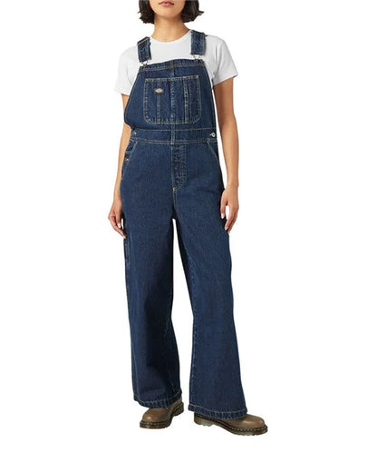 Dickies Women's Mechanic Loose Fit Bib Overall Dark Indigo