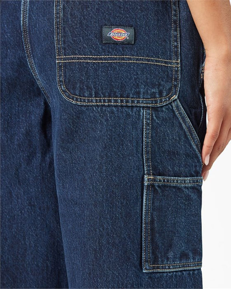 Dickies Women's Mechanic Loose Fit Bib Overall Dark Indigo
