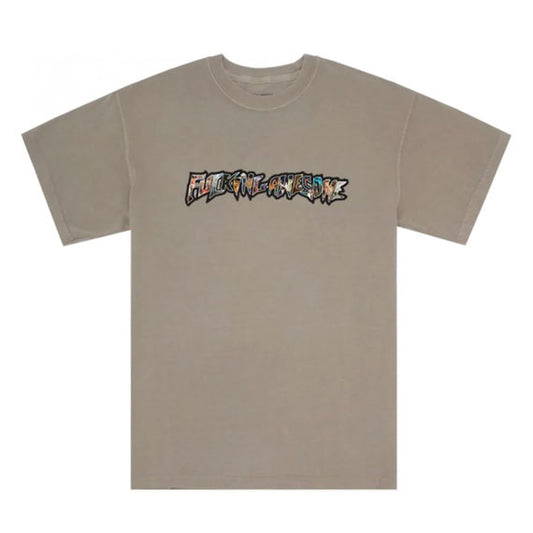 Fucking Awesome Dill Collage Logo Short Sleeve T-Shirt Khaki