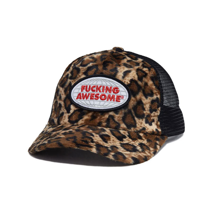 帽子 FUCKING AWESOME Leopard Trucker Hat Fucking Awesome Stamp Logo Trucker Hat Leopard – The Source