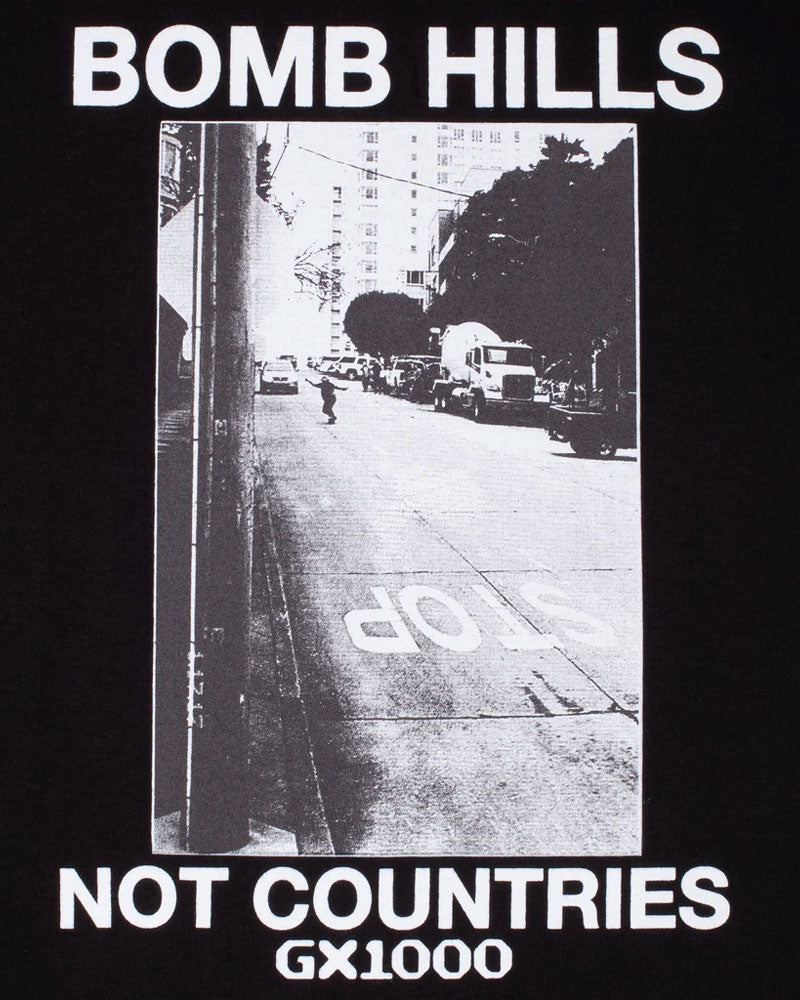 GX1000 Bomb Hills Not Countries Hoodie Black/White