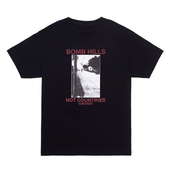 GX1000 Bomb Hills Not Countries T-Shirt Black/Burgundy