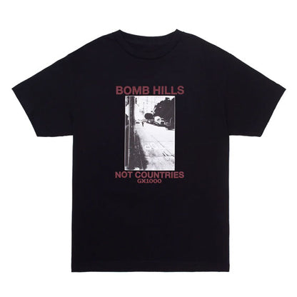 GX1000 Bomb Hills Not Countries T-Shirt Black/Burgundy