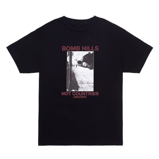 GX1000 Bomb Hills Not Countries T-Shirt Black/Burgundy