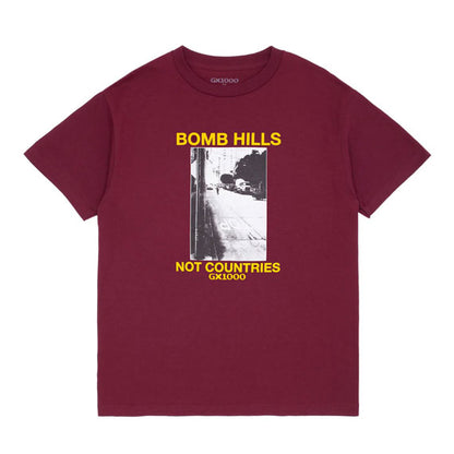 GX1000 Bomb Hills Not Countries T-Shirt Burgundy/Yellow