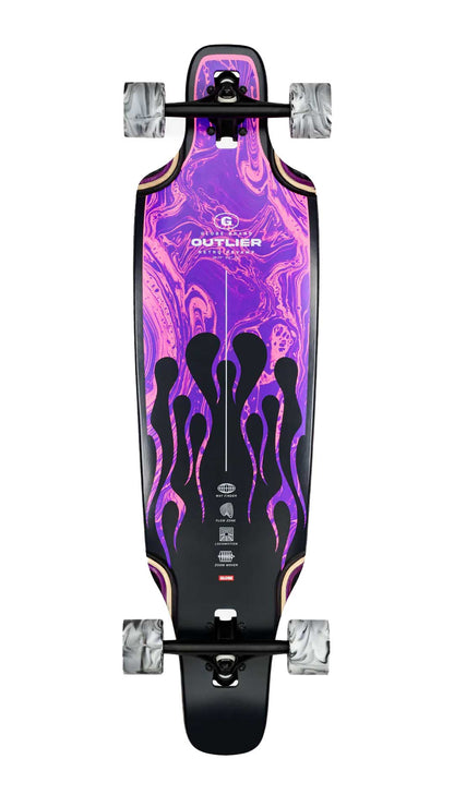 Globe Outlier Purple Flames Longboard 36"