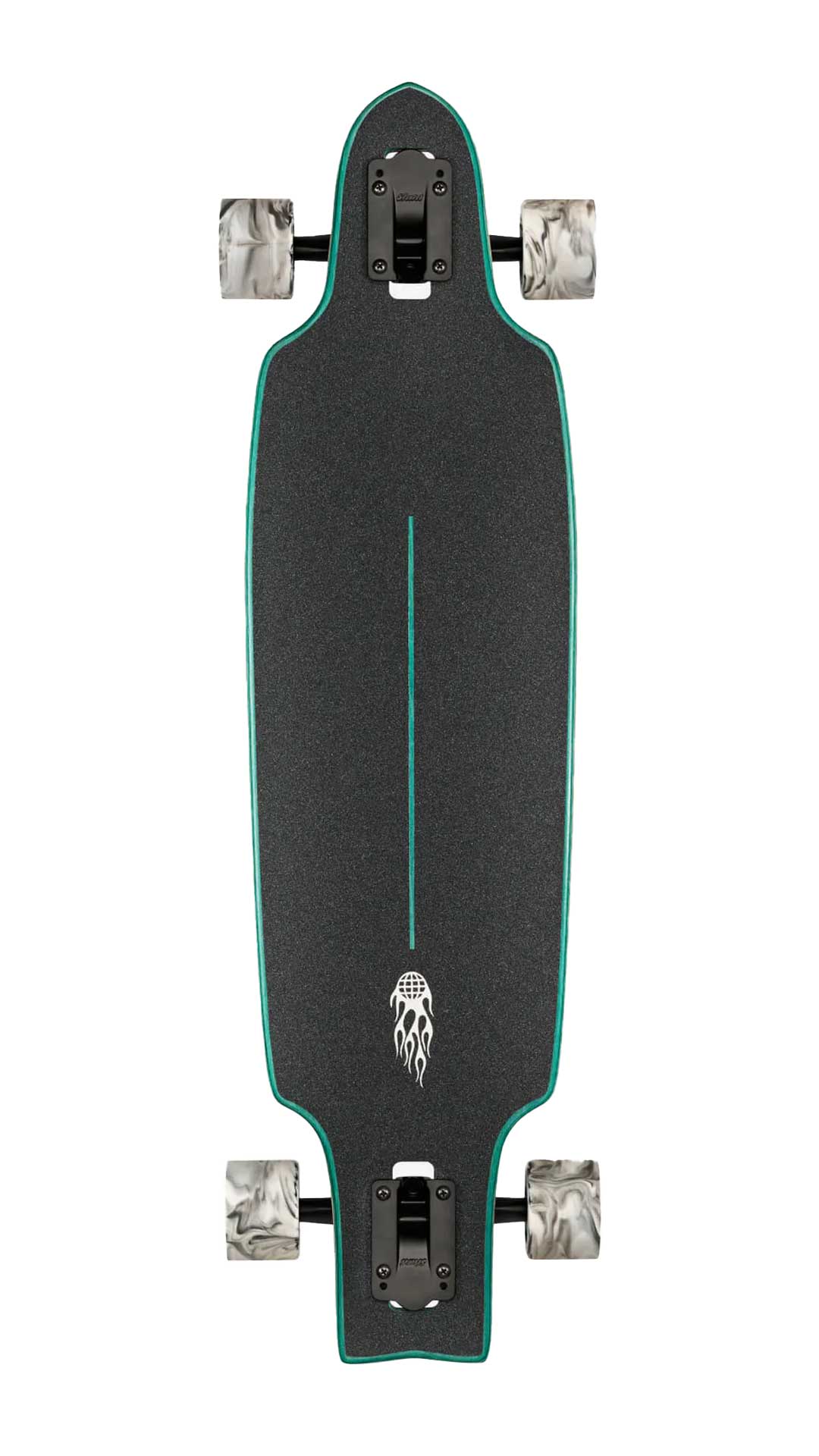 Globe Prowler Mid Green Flames Longboard 34"