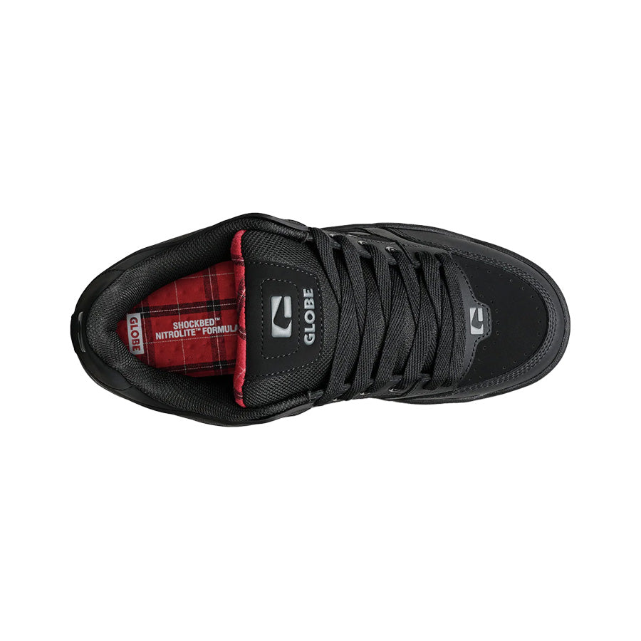 Globe Tilt Shoe Black/Red/Tartan